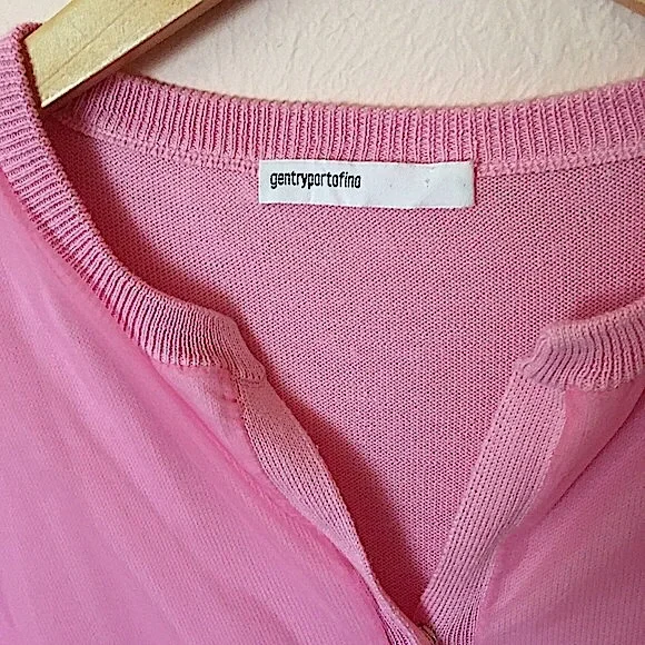 Vintage 90 Y2K gentryportofino Unique Barbiecore Retro Pink Cardigan Sweater Set - Picture 4 of 16